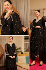 Trendy HANIA AMIR Embroidered Dress - 3pc Stitched(Ready to Wear)