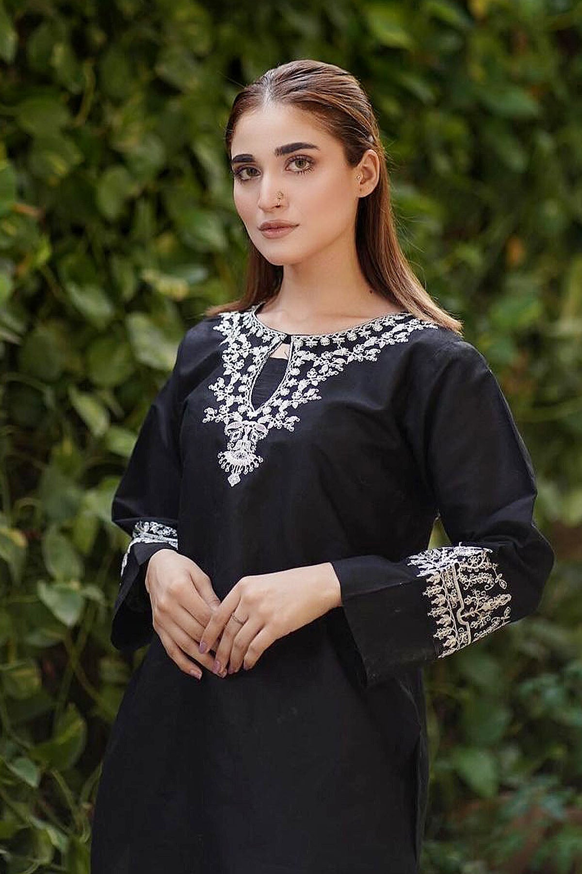 Elegant Black Embroidered Dress