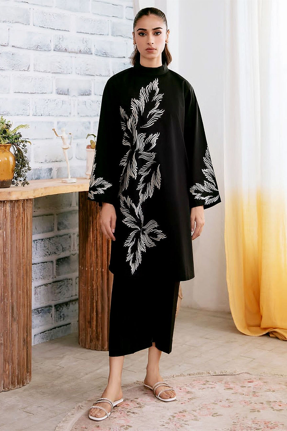 Modern Western Embroidered Dress